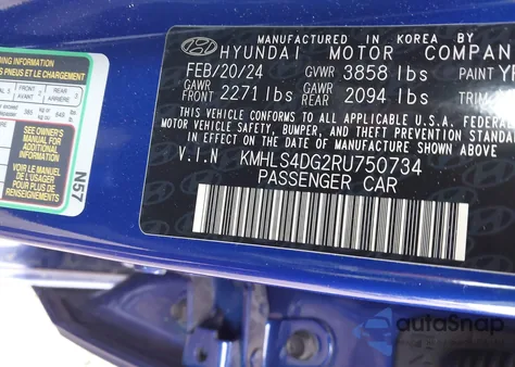 2024 Hyundai Elantra Sel z USA, uszkodzony, nr VIN KMHLS4DG2RU750734